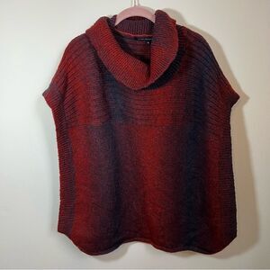 ✨ La Fee Maraboutee Paris Red Black Sweater Poncho 4